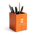 Saddle Finish Wood Pharmacist Theme Personalized Pen and Pencil Cup
