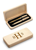 Roman Monogram Elegance Collection Maplewood Ballpoint Pen & Letter Opener Set