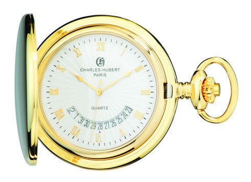 Gold Charles Hubert Pocket Watch & Chain #3900-G - Executive Gift Shoppe