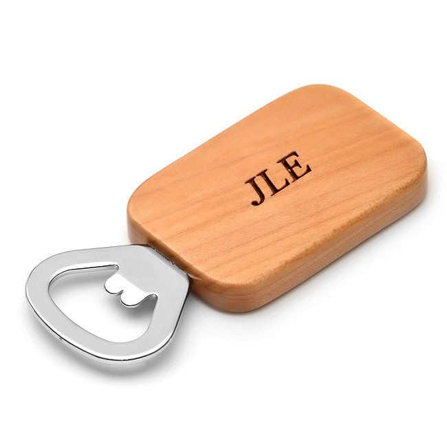 Personalized Wood Handle Magnetic Bottle Opener