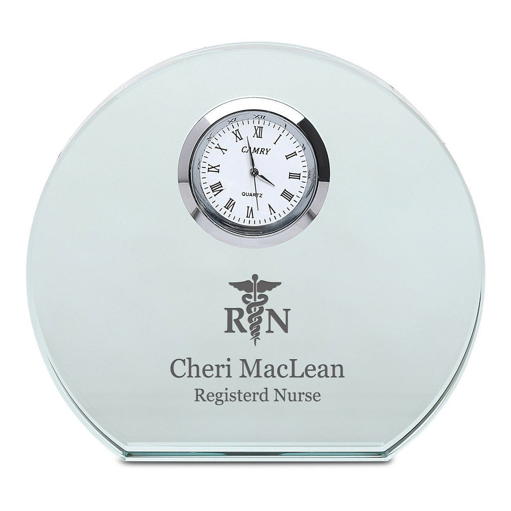 Nurse Personalized Round Crystal Desk Clock