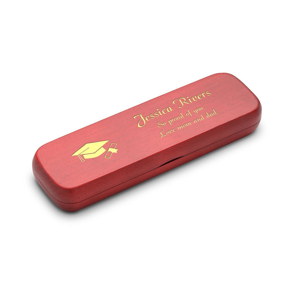 Graduate's Cap & Scroll Personalized Cherrywood Double Pen and Box Set