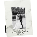 Personalized White Marble Style 5" x 7" Picture Frame