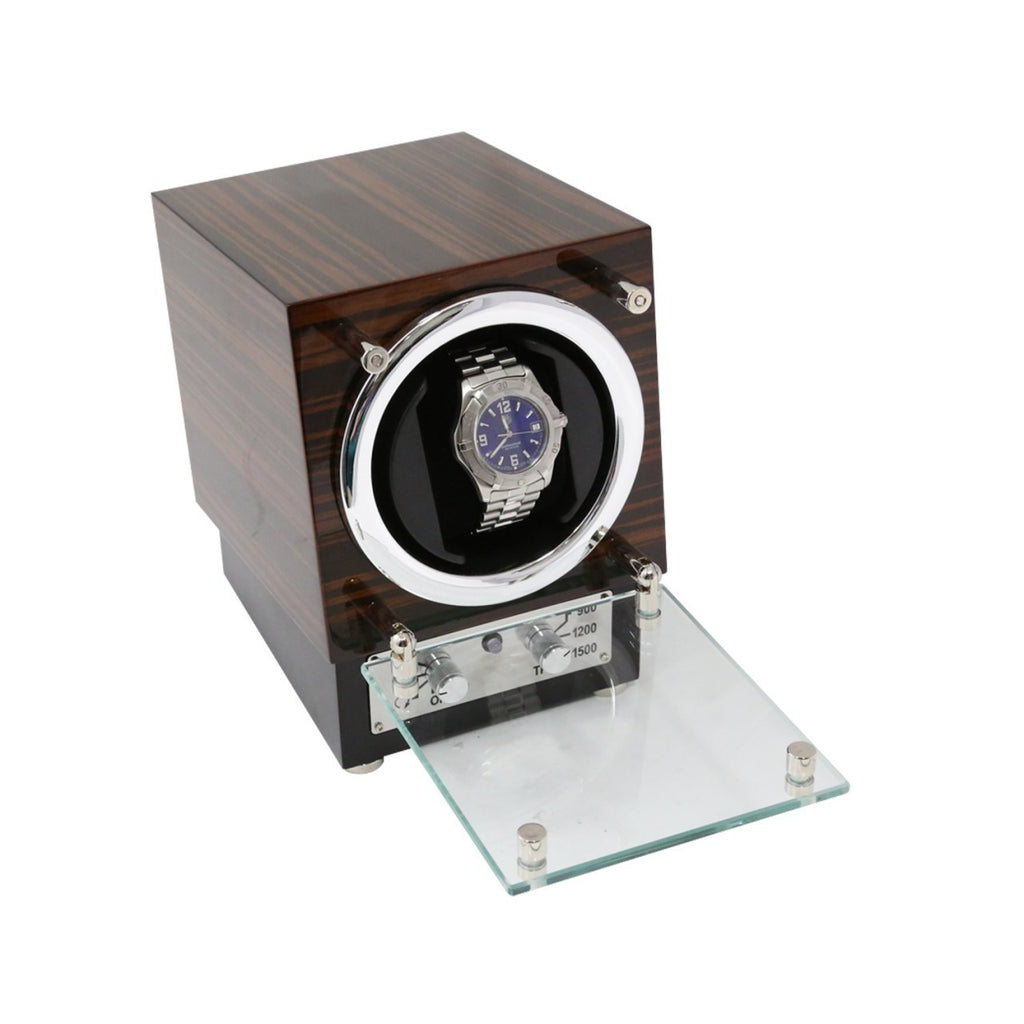 Ebony Burl Wood Single Watch Winder