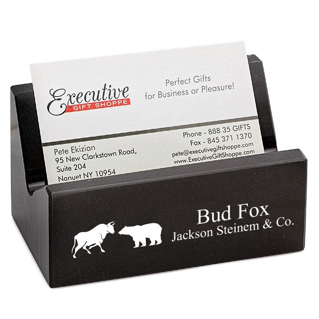 Wall Street Desktop Business Card Holder - Executive Gift Shoppe