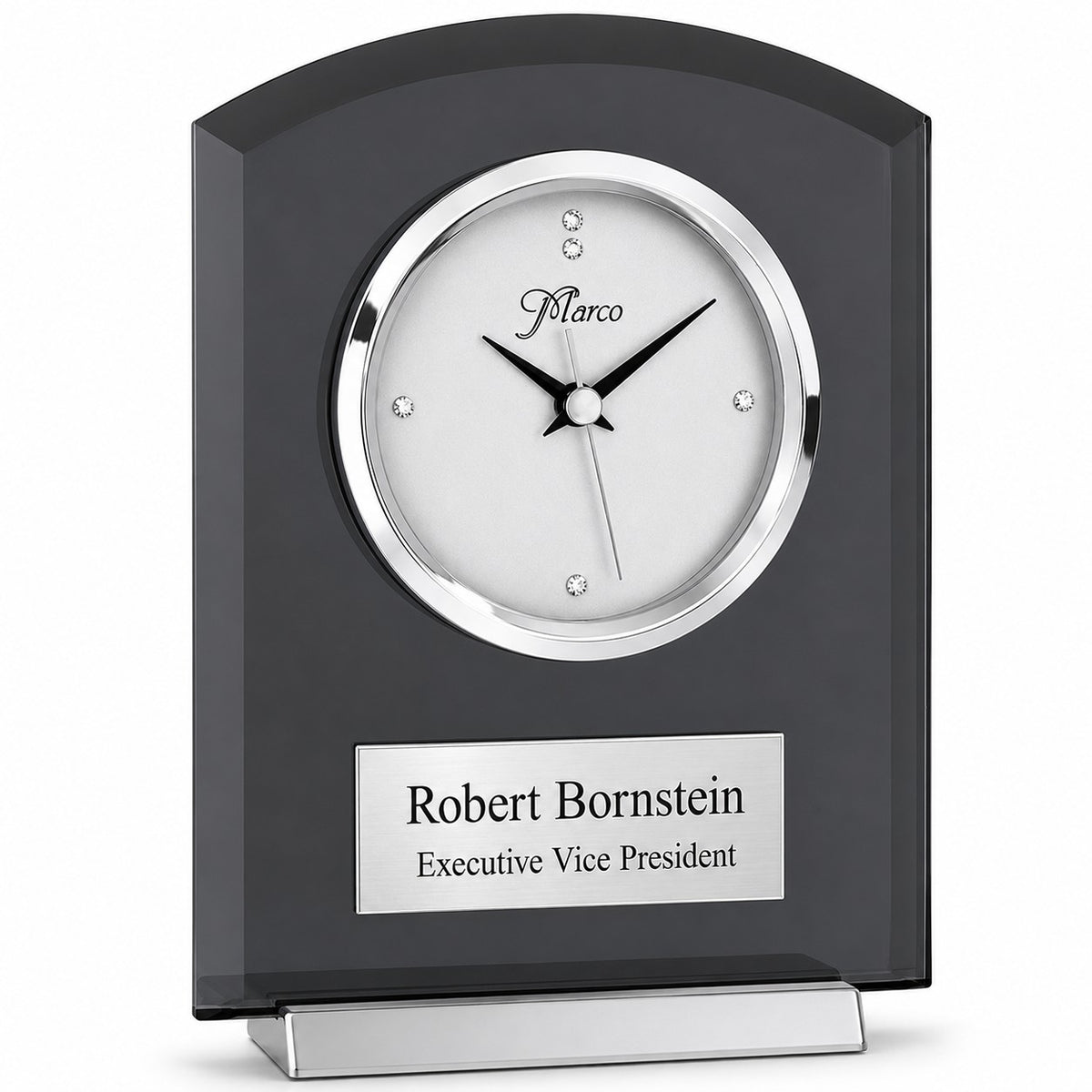Smoked Glass Personalized Desktop Clock