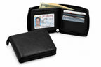 Executive Collection RFID Blocking Black Leather Zipper Wallet