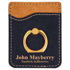 Personalized Black & Gold Phone Wallet with Ring