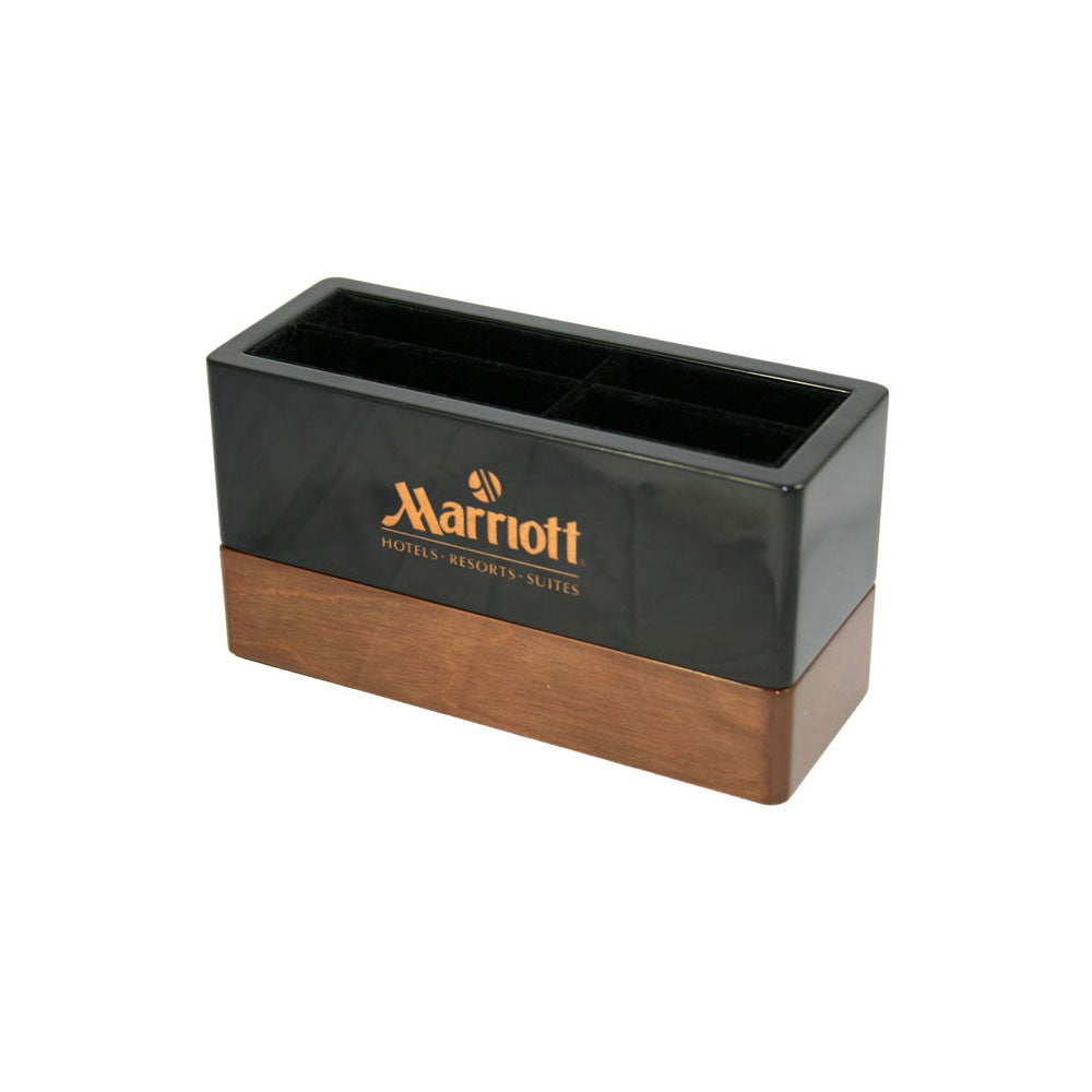 Executive Stackable Wooden Cell Phone and Pen Holder