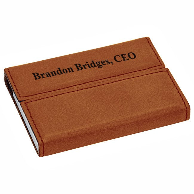 Personalized Rawhide Business Card Case