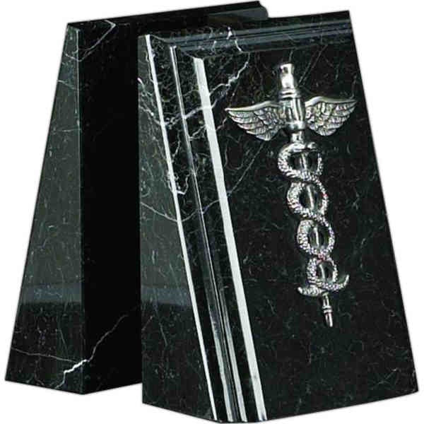Personalized Antiqued Silver Medical Theme Bookends