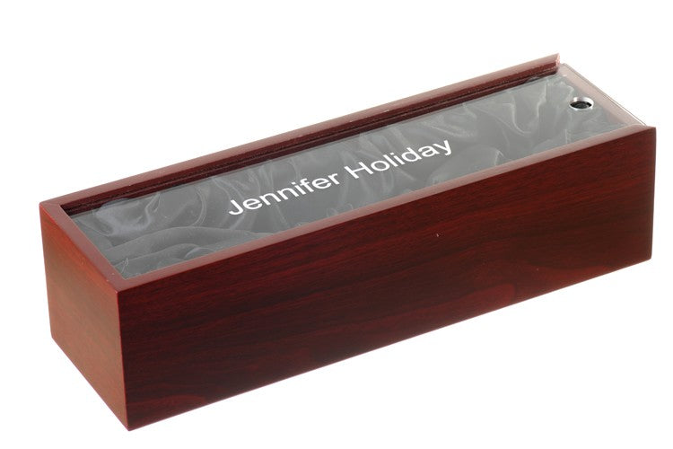 Rosewood Single Bottle Wine Box with See-Through Lid - Executive Gift Shoppe