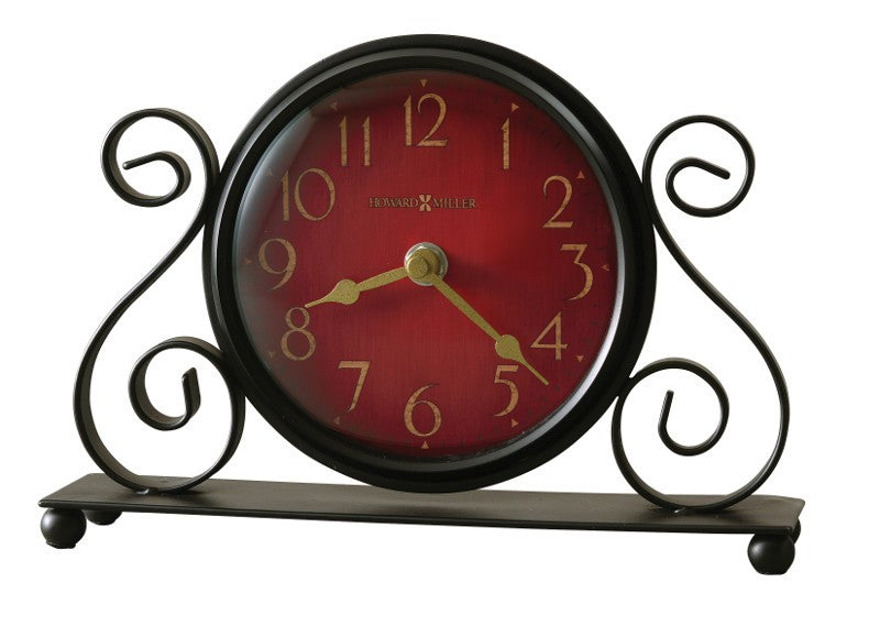 Marisa Bent Scroll Iron Table Clock by Howard Miller