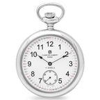 Silver Railroad Style Charles Hubert Pocket Watch & Chain #3756-WRR - Executive Gift Shoppe