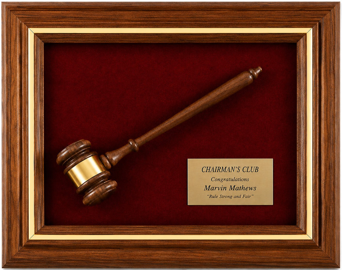 Framed Walnut Gavel Plaque