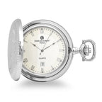 Silver Quartz Charles Hubert Pocket Watch & Chain # 3818 - Executive Gift Shoppe