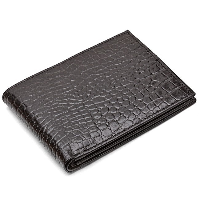 Men's Bifold Crocodile Print Italian Leather Wallet