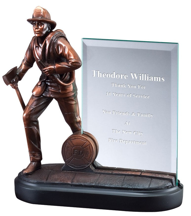Firefighter With Axe Personalized Award