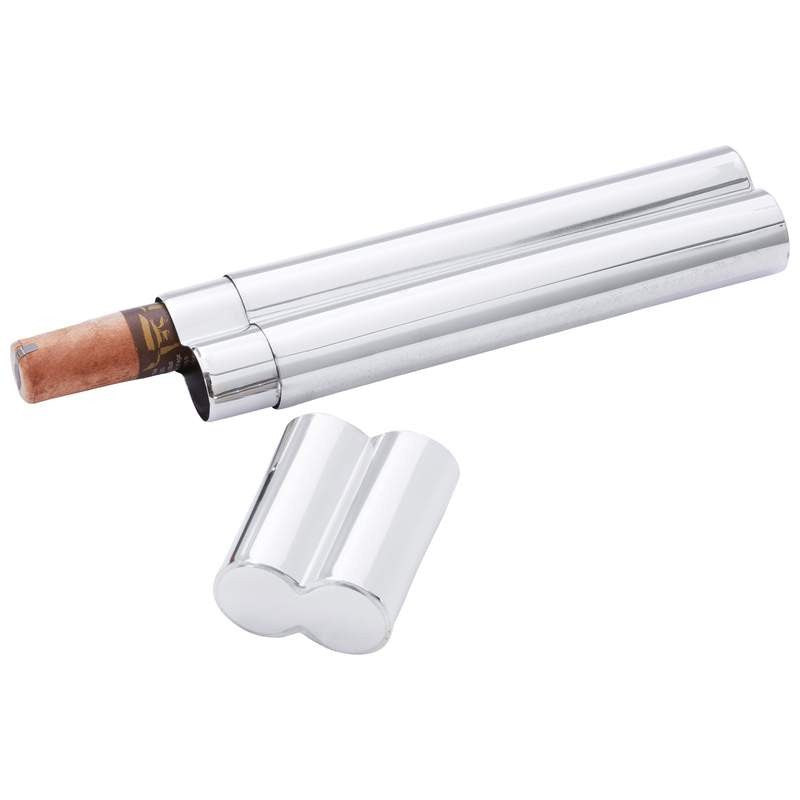 Polished Silver Personalized Double Cigar Holder - Executive Gift Shoppe