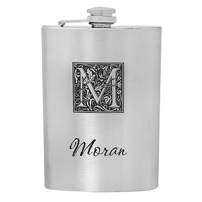 Monogram Stainless Steel Flask - Executive Gift Shoppe