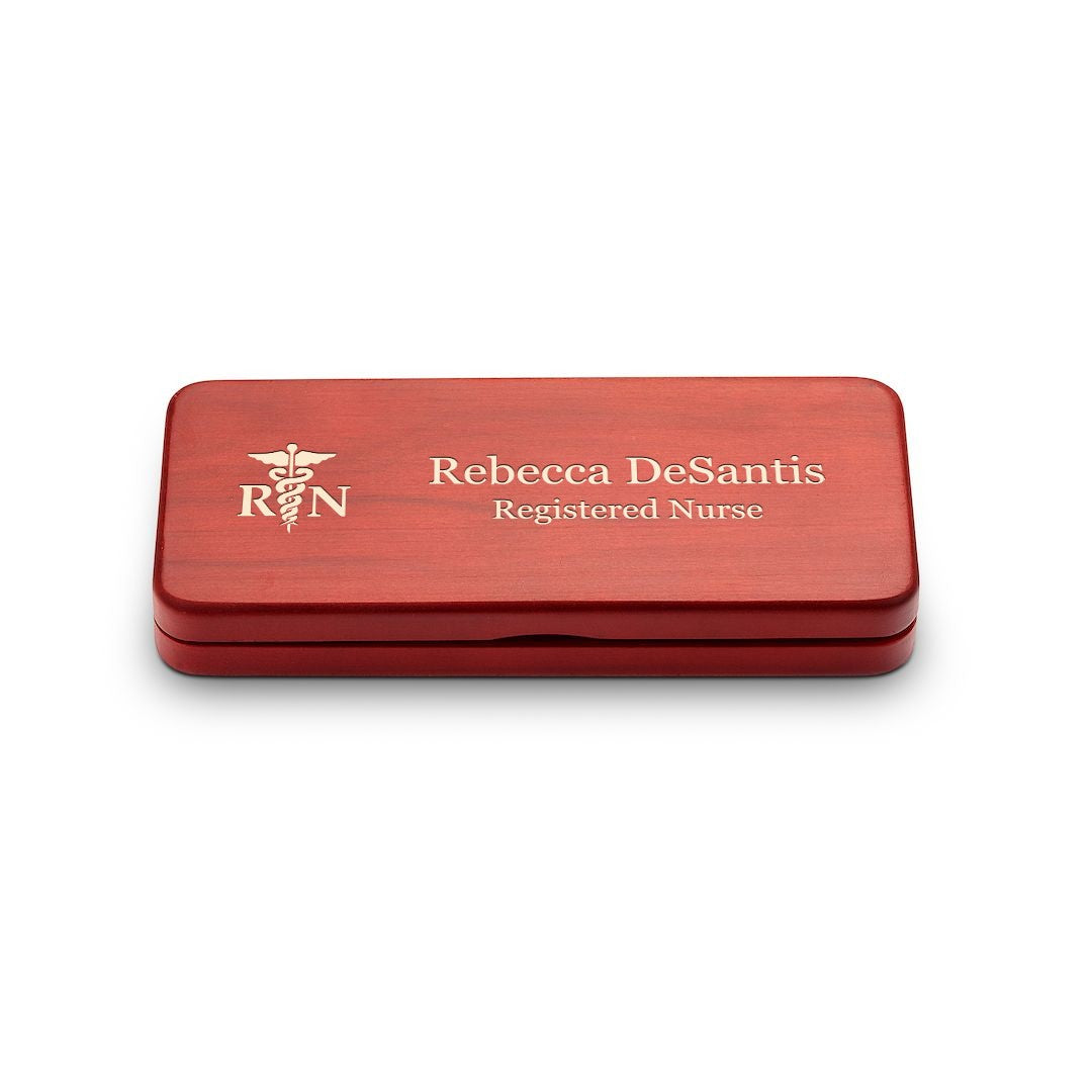 Elegance Collection Cherry Finish Personalized Pen & Pencil Set for Nurses