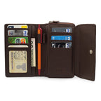 Premium Leather Snap Closing Zipper Wallet For Women