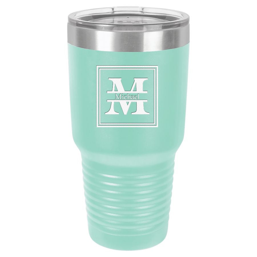 Split Monogram 30 Ounce Teal Polar Camel Ringneck Tumbler