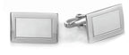 Sterling Silver Frame Collection Engravable Cufflinks
