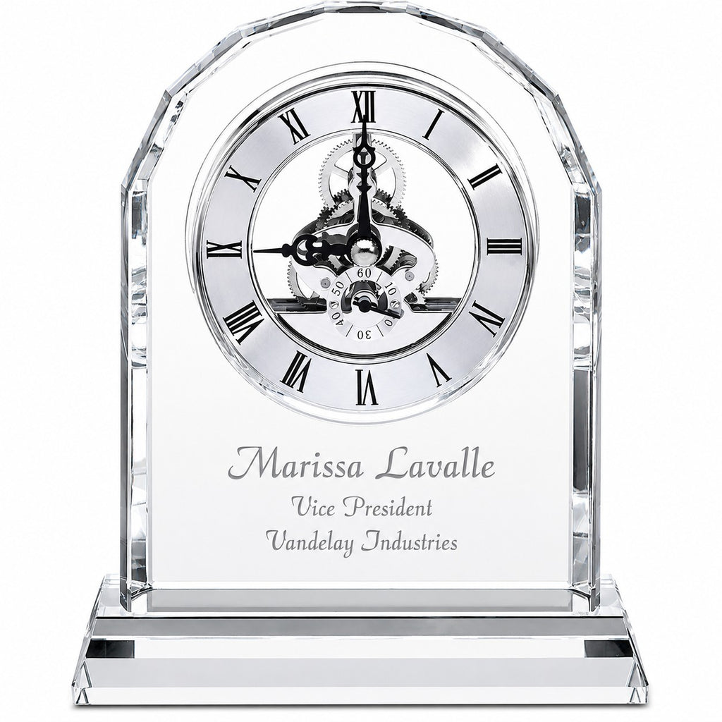 Solid Crystal Personalized Quartz Clock With Arched Top