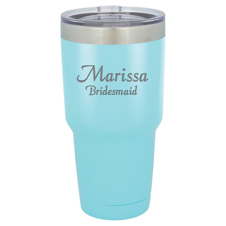 Personalized 30 Ounce Light Blue Polar Camel Tumbler