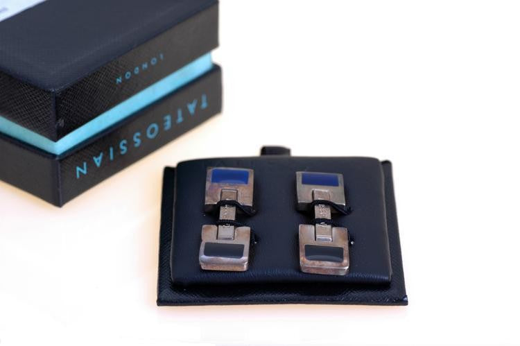 Sterling Silver Hingebar Cufflinks by Tateossian
