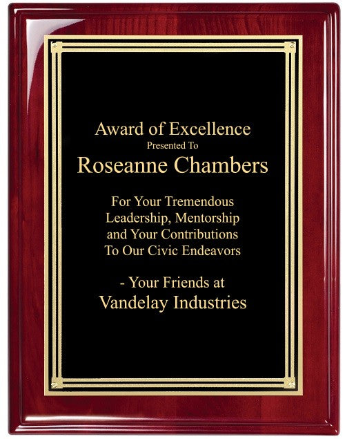 Rosewood Plaque With Florentine Engraving Plate - RP104
