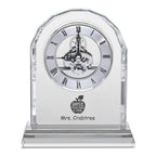 Best Teacher Ever Solid Crystal Personalized Quartz Clock With Arched Top