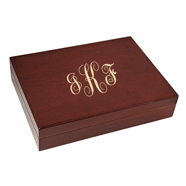 Script Monogram Piano Finish 30 Cigar Humidor