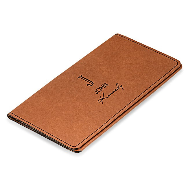 Full Name Monogram Rawhide Checkbook Cover