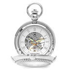Silver Mechanical Charles Hubert Pocket Watch & Chain #3847 - Executive Gift Shoppe