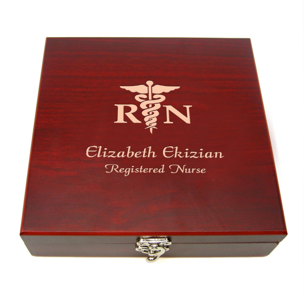 Nurse's Engraved Flask & Gaming Set
