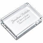 Crystal Clear Rectangular Paperweight with Free Laser Engraving