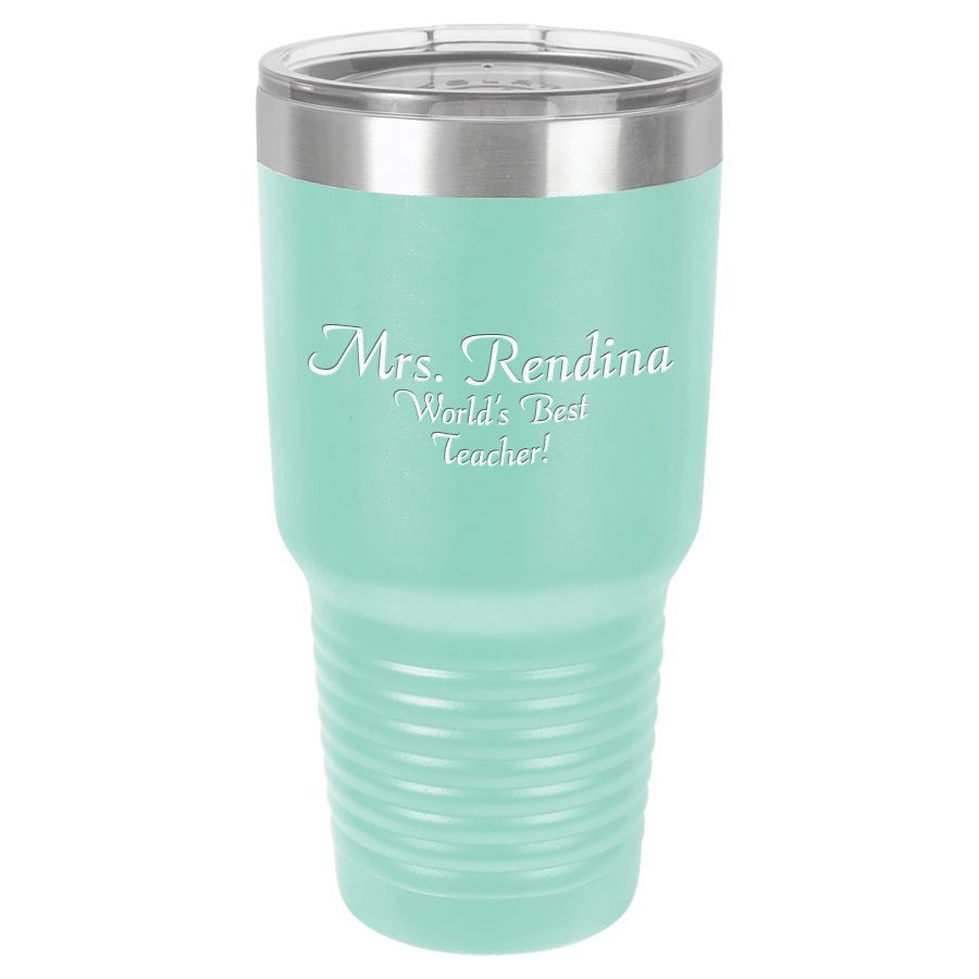 Personalized 30 Ounce Teal Polar Camel Ringneck Tumbler