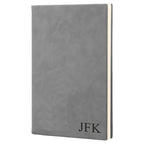 Gray Journal with Black Satin Bookmark with Personalized Initials