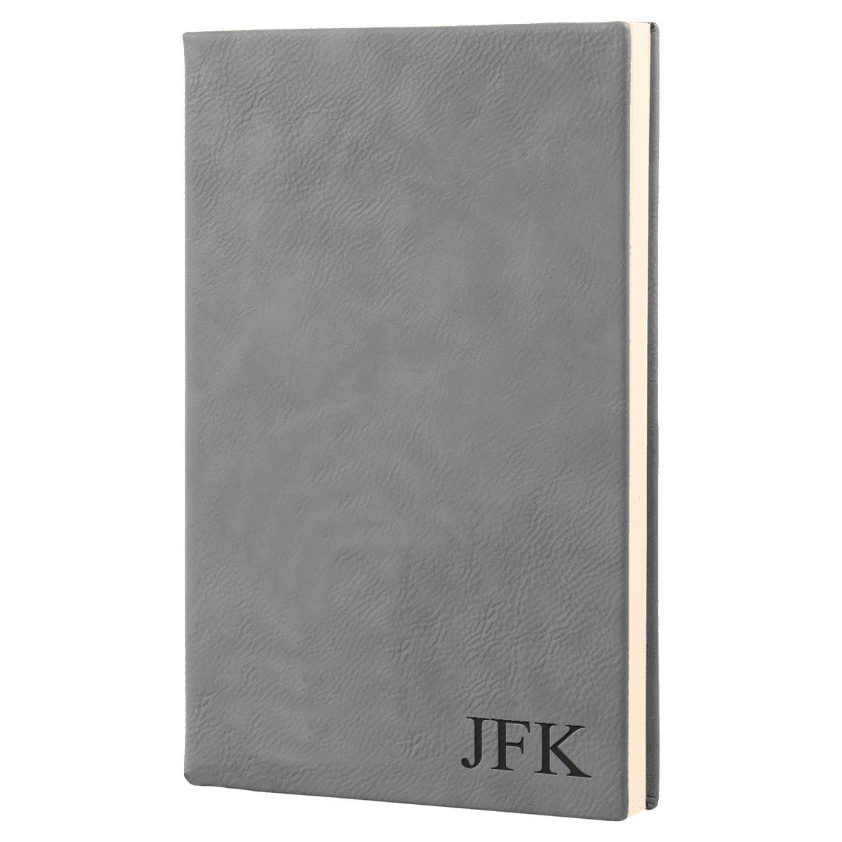 Gray Journal with Black Satin Bookmark with Personalized Initials