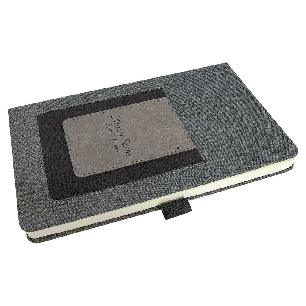 Personalized Writing Journal with Gray Cell Phone & Card Slot
