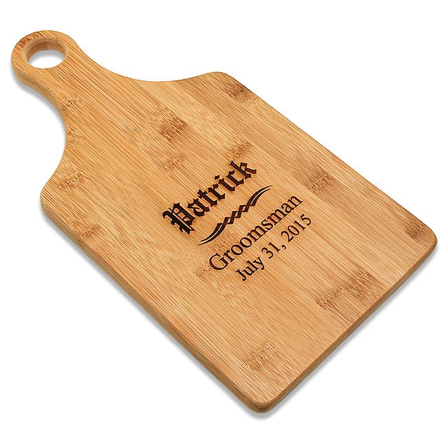 Groomsmen Gift Bamboo Paddle Shape Cutting Board