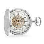 Silver Charles Hubert Pocket Watch & Chain #3909-W - Executive Gift Shoppe