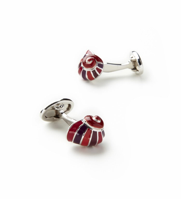 Sterling Silver & Enamel Snail Cufflinks by Jan Leslie
