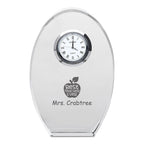 Best Teacher Ever Personalized Oval Crystal Desk Clock