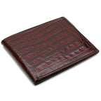 Men's Bifold Crocodile Print Italian Leather Credit Card Wallet