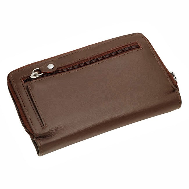 Premium Leather Snap Closing Zipper Wallet For Women