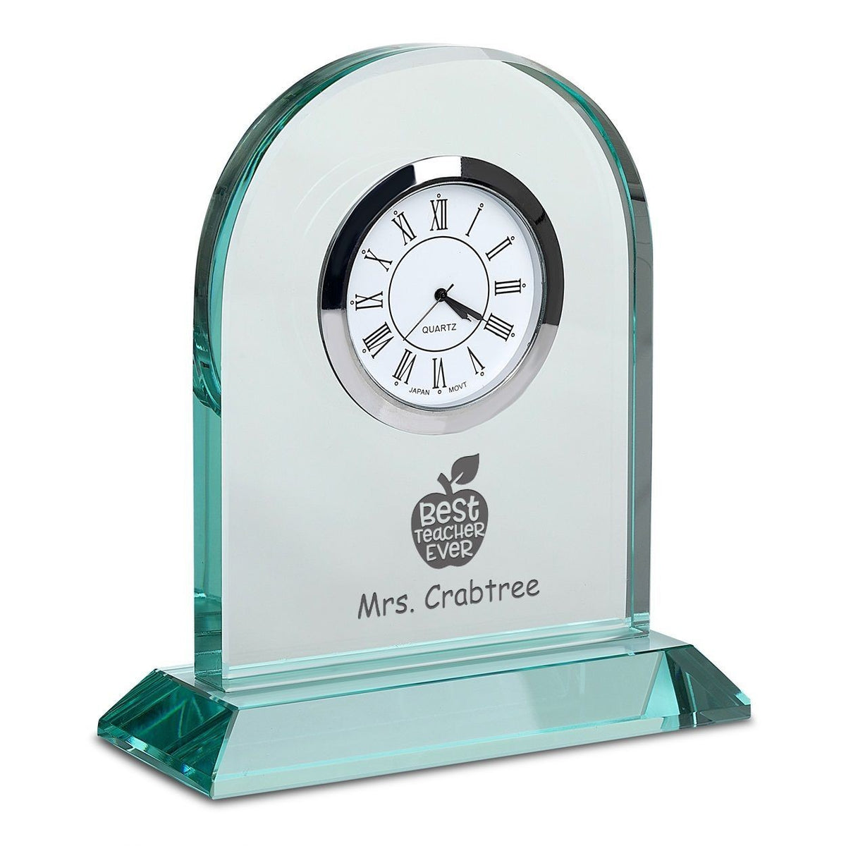 Best Teacher Ever Personalized Dome Shaped Crystal Desk Clock