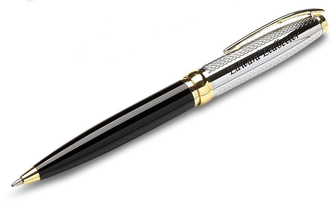 Custom Engraved Black & Gold Ballpoint Pen